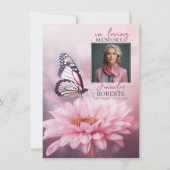 Invitation Pink Daisy Butterfly Celebration of Life | PHOTO (Dos)