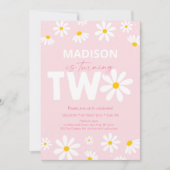 Invitation Pink Daisy Deuxième anniversaire (Devant)