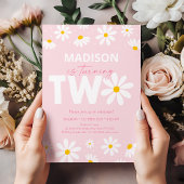 Invitation Pink Daisy Deuxième anniversaire