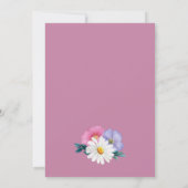 Invitation Pink Daisy Floral 21e fête d'anniversaire (Dos)