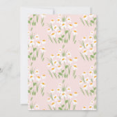 Invitation Pink daisy floral élégant beautiful baby (Dos)