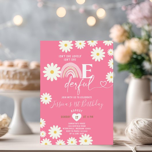 Invitation Pink Daisy Flowers n'est-elle pas merveilleux anni