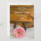 Invitation Pink Daisy Horseshoe Dîner de répétition Occidenta (Devant)