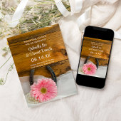 Invitation Pink Daisy Horseshoe Grange Mariage Enregistrer la