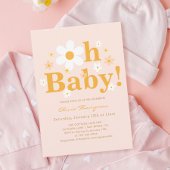 Invitation Pink Daisy Oh Baby Spring Baby Girl Douche