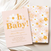 Invitation Pink Daisy Oh Baby Spring Baby Girl Douche