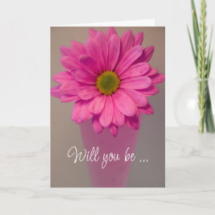 Invitation Pink Daisy Serez-Vous Ma Femme D'Accueil ?