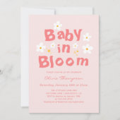 Invitation Pink Daisy Spring Baby Dans Le Baby shower En Fleu (Devant)