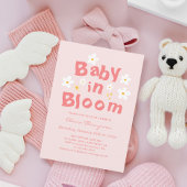 Invitation Pink Daisy Spring Baby Dans Le Baby shower En Fleu