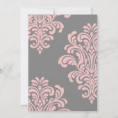 Invitation Pink Damask fête d'anniversaire (Dos)