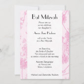 Invitation Pink Dandelion Flowers, Floral, bat Mitzvah (Devant)