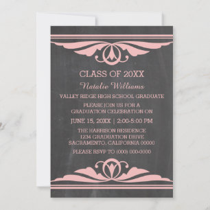 Invitation Pink Deco Chalkboard