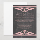 Invitation Pink Deco Chalkboard (Devant / Derrière)