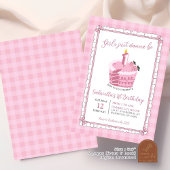 Invitation Pink dentelle arc fille juste envie d'être un anni