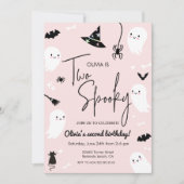 Invitation Pink DEUX ÉFFRAYANT 2e anniversaire halloween anni (Devant)