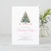 Invitation Pink Dinner Christmas Party (Debout devant)