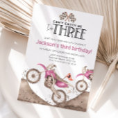 Invitation Pink Dirt Bike 3rd birthday - Cant catch me