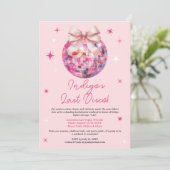 Invitation Pink Disco Ball Bachelorette Party Girly Week-end (Debout devant)