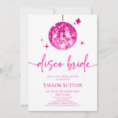 Invitation Pink Disco Ball Disco Bride Fête des mariées (Devant)