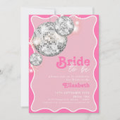 Invitation Pink Disco Ball Sparkle Bride pour être design de (Devant)