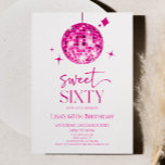 Invitation Pink Disco Ball Sweet Soixante 60e anniversaire fê<br><div class="desc">Voici une invitation à la fête d'anniversaire Pink Disco Ball Sweet 60th Birthday Party!</div>