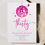 Invitation Pink Disco Ball Trente fête d'anniversaire<br><div class="desc">Voici une invitation à la fête du 30e anniversaire du Pink Disco Ball!</div>