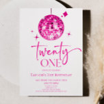Invitation Pink Disco Ball Vingt et un fête d'anniversaire 21<br><div class="desc">C'est une Pink Disco Ball Twenty One 21st Birthday Party Invitation!</div>