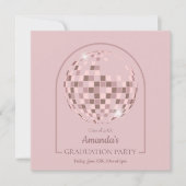 Invitation Pink Disco Boogie Graduation Party (Devant)