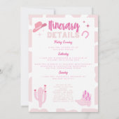 Invitation Pink Disco Cowgirl Dernier Rodeo Bachelorette Week (Dos)