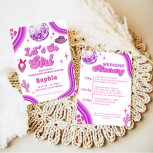 Invitation Pink Disco Cowgirl Rodeo Week-end