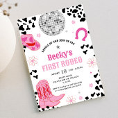 Invitation Pink Disco Premier Rodéo Wild West Girl 1er annive