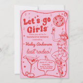 Invitation Pink Disco Rodeo Cowgirl Bachelorette Week-end (Devant)