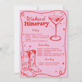 Invitation Pink Disco Rodeo Cowgirl Bachelorette Week-end (Dos)