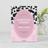 Invitation Pink Disco Space Cowgirl Bachelorette Party Cactus (Debout devant)
