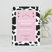 Invitation Pink Disco Space Cowgirl BachelorParty Simple (Debout devant)