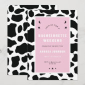 Invitation Pink Disco Space Cowgirl BachelorParty Simple (Devant / Derrière)