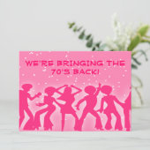 Invitation Pink Disco Theme 70's Party (Debout devant)