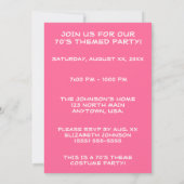 Invitation Pink Disco Theme 70's Party (Dos)
