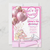 Invitation Pink Doll Car fête d'anniversaire (Devant)