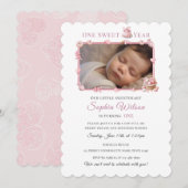 Invitation Pink Donut & Candy Theme Birthday Invite (Devant / Derrière)