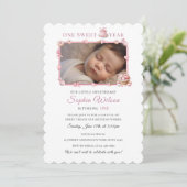 Invitation Pink Donut & Candy Theme Birthday Invite (Debout devant)