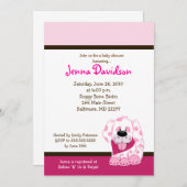 Invitation Pink Dot Chien Chien Chien Chien Bébé Fille Douche (Devant / Derrière)