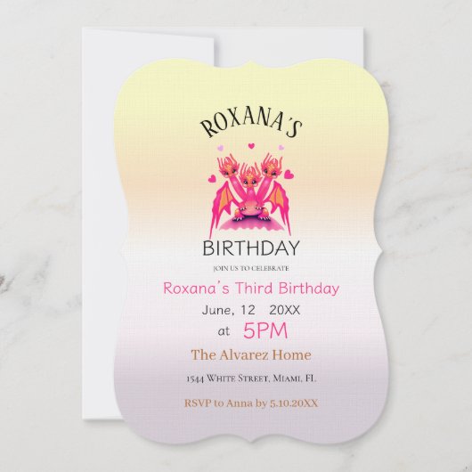 Invitation Pink dragon (Devant)