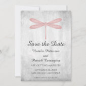 Invitation Pink Dragonfly Enregistrer la Date (Devant)