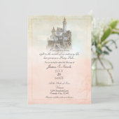 Invitation Pink Dreamy conte fée Histoire livre Mariage Châte (Debout devant)