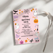 Invitation Pink Éffrayant One Cute Ghost Halloween 1er Annive