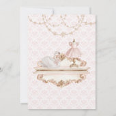 Invitation Pink Elegant Hydrangea Vintage Bunny Baby (Dos)