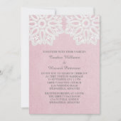 Invitation Pink Elegant Lace Wedding (Devant)