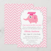 Invitation Pink Elephant Kids Kindergarten Graduation Party (Devant / Derrière)