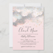 Invitation Pink Elle est sur Cloud Neuf Baby shower (Devant)